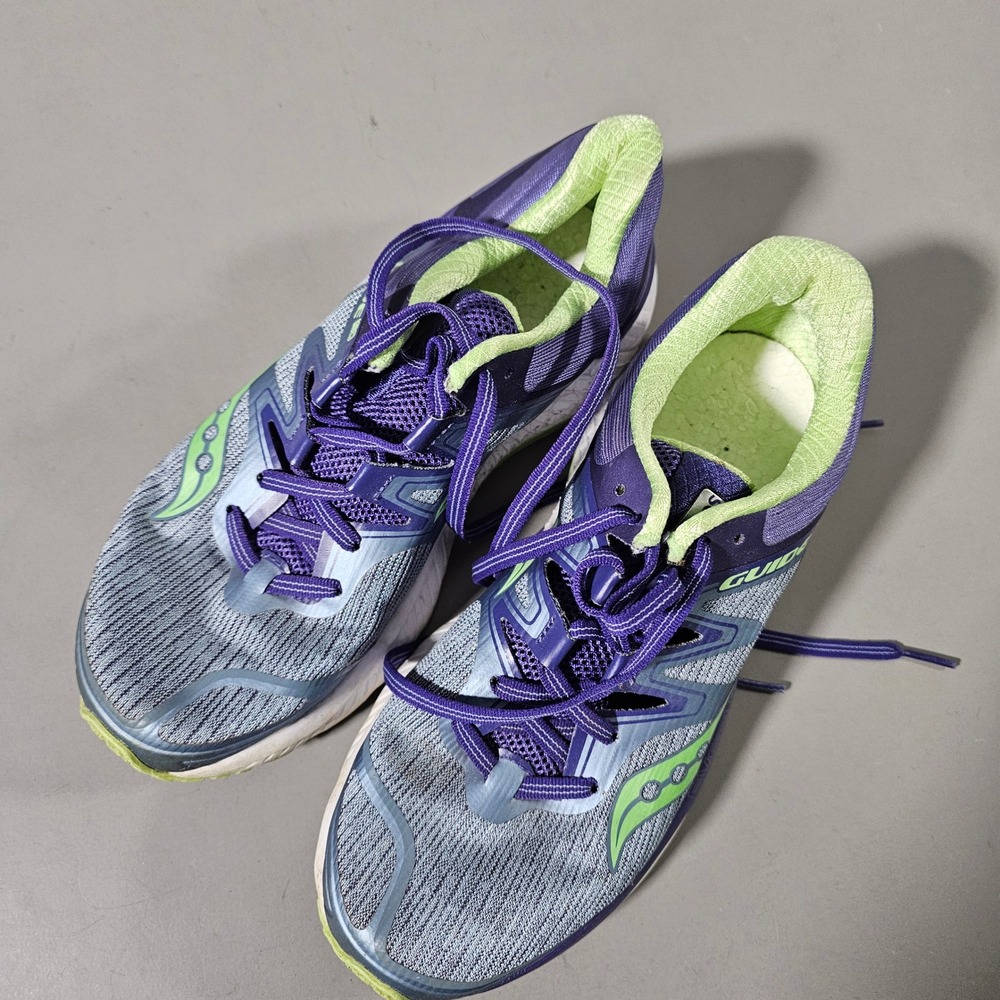 Saucony Guide ISO Running Shoes Womens 7.5 Purple Grey Lime S10415-1 Stability - Picture 3 of 6
